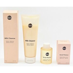 Moon Juice Milk Cleanse 4oz & Acid Potion Liquid Exfoliant 1oz Skincare Duo